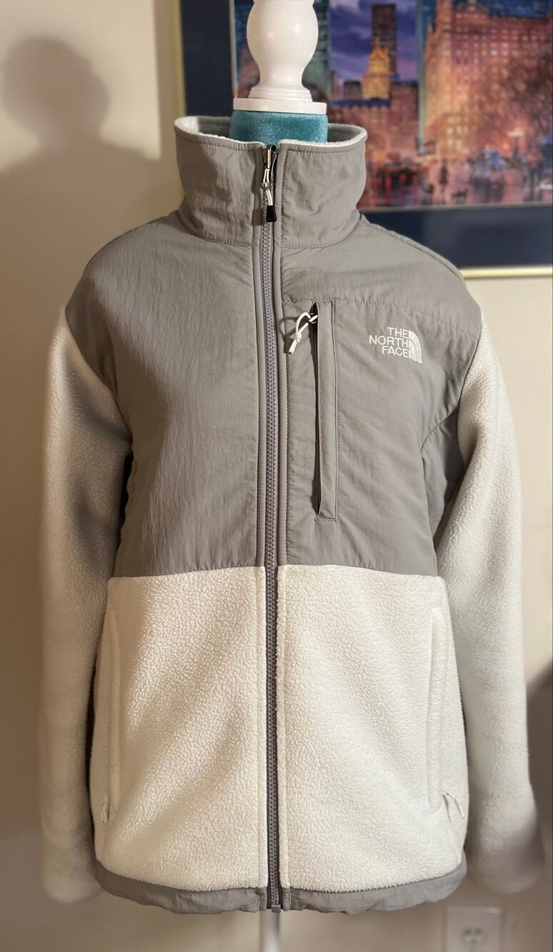 The North Face Denali Full Zip Polartec Fleece Jacket Light Grey women’s Lg